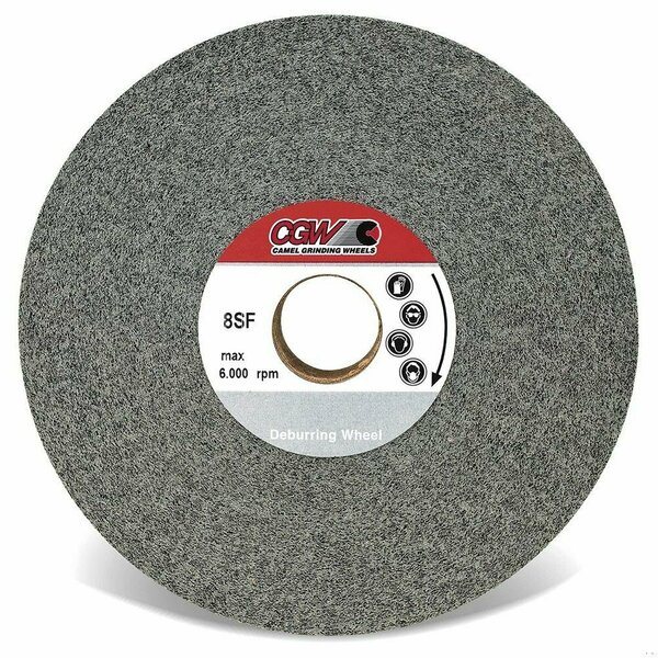 Cgw Abrasives Convolute Wheel, 8 in Dia, 3 in Center Hole, 2 in W Face, Fine Grade, Silicon Carbide Abrasive 70148